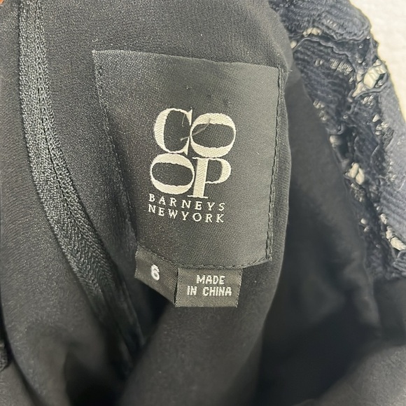 Barney's New York CO-OP Black Floral Lace Mini Dress Women Size 6 - Picture 6 of 7